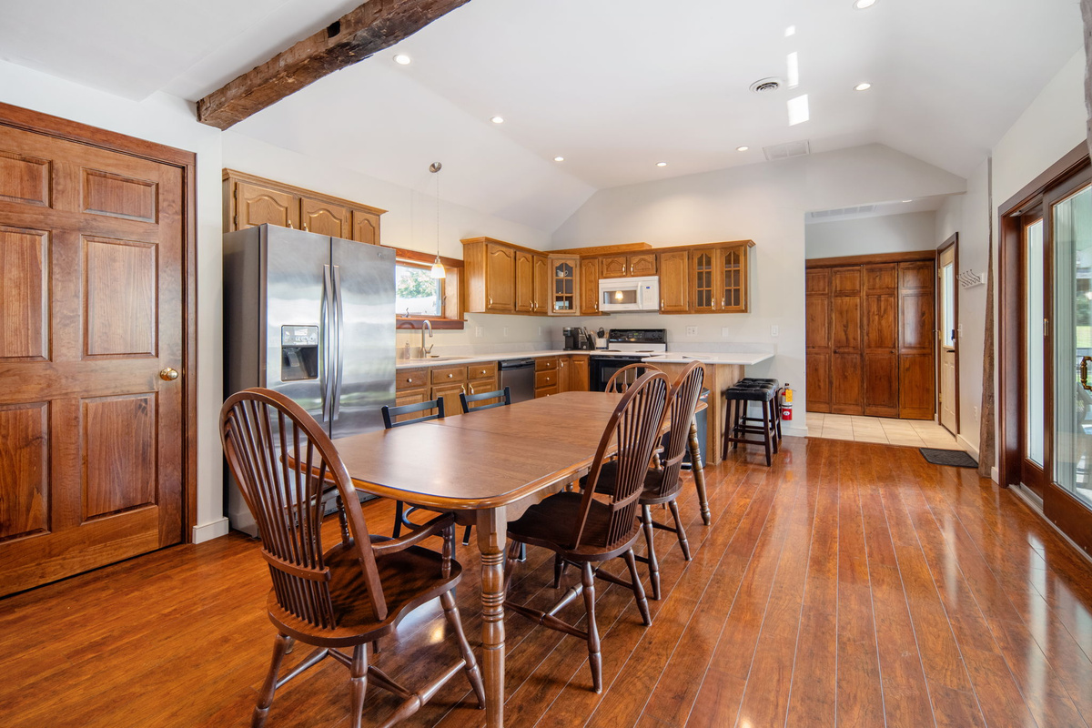Gather around the dining table for family meals and conversation.