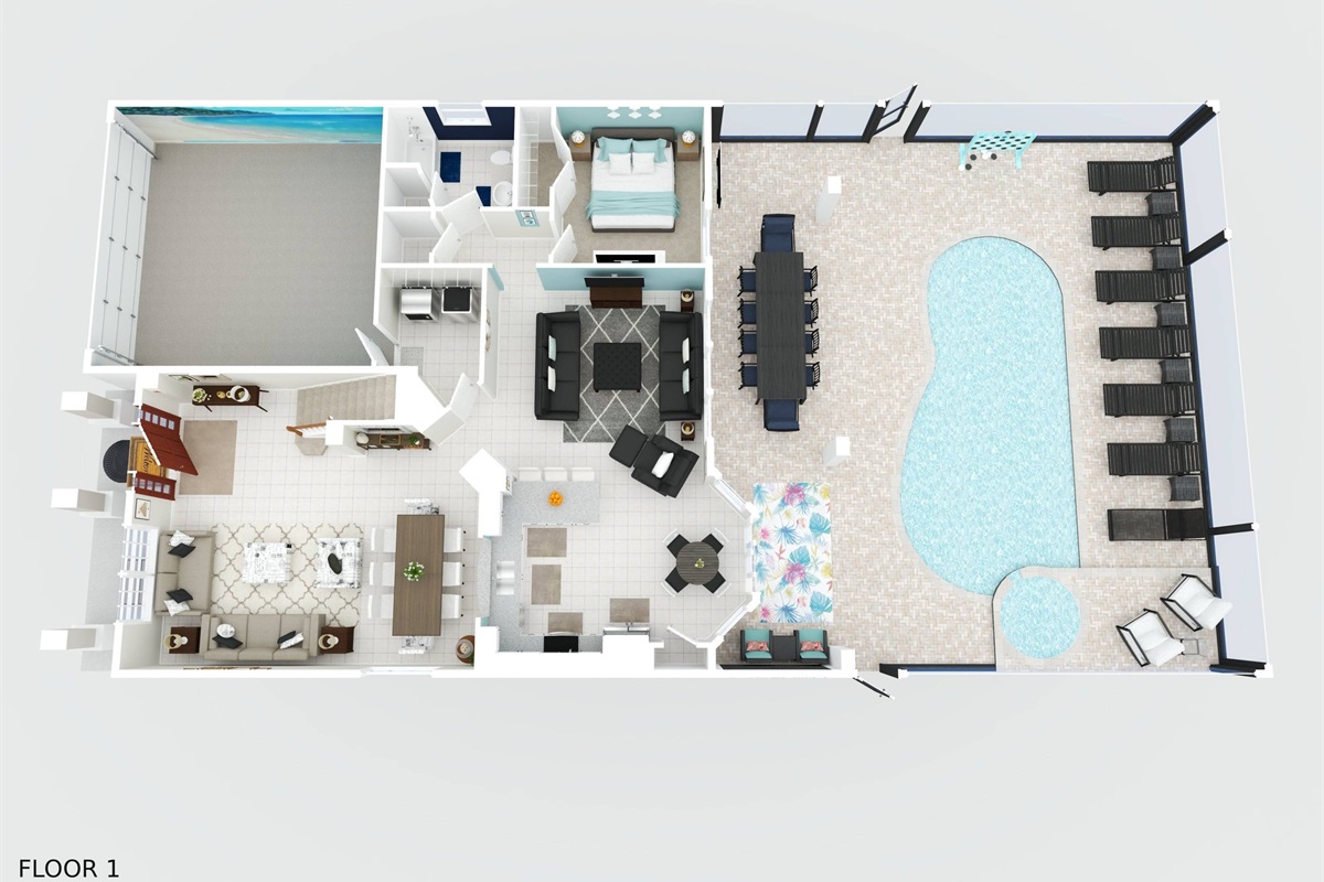 1st Floor 3D Floorplan