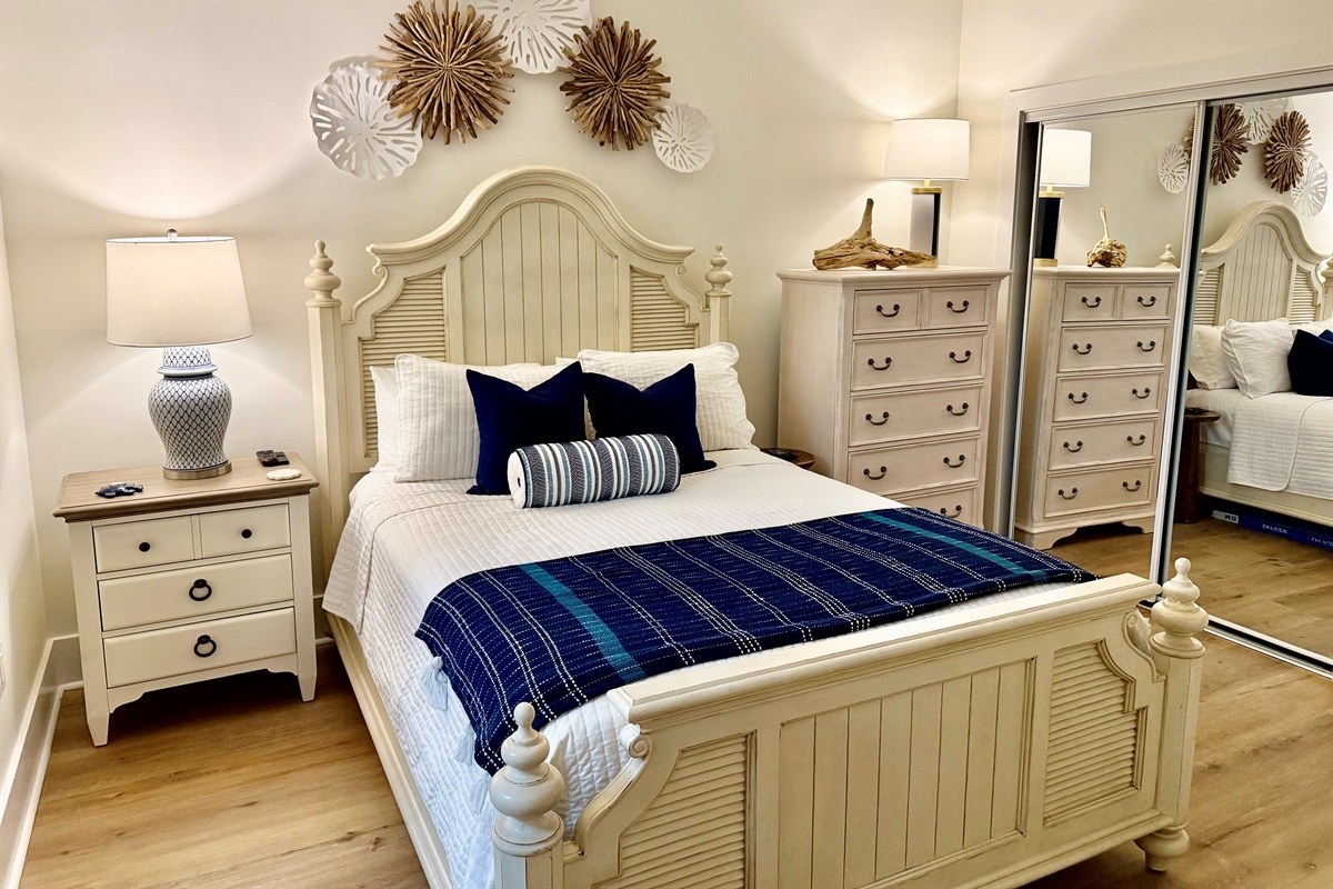 Bedroom #2 has a queen sized bed.