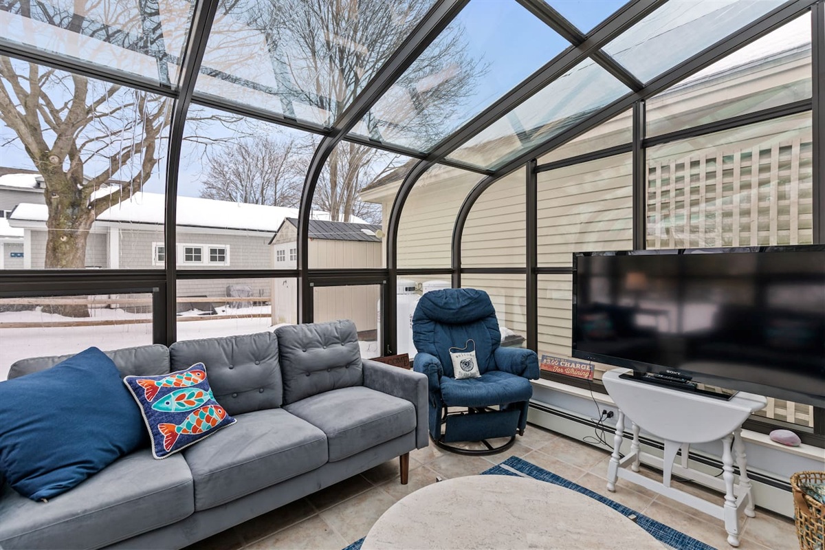 Sunroom/entertainment room off of bunk room