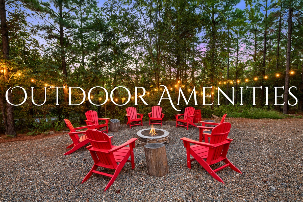 Enjoy the perfect evening around the fire pit, with comfy seating and plenty of space to gather for s’mores and stories.