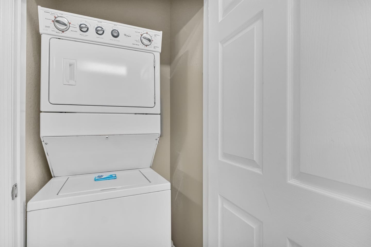 Convenient in-home washer and dryer for your laundry needs.