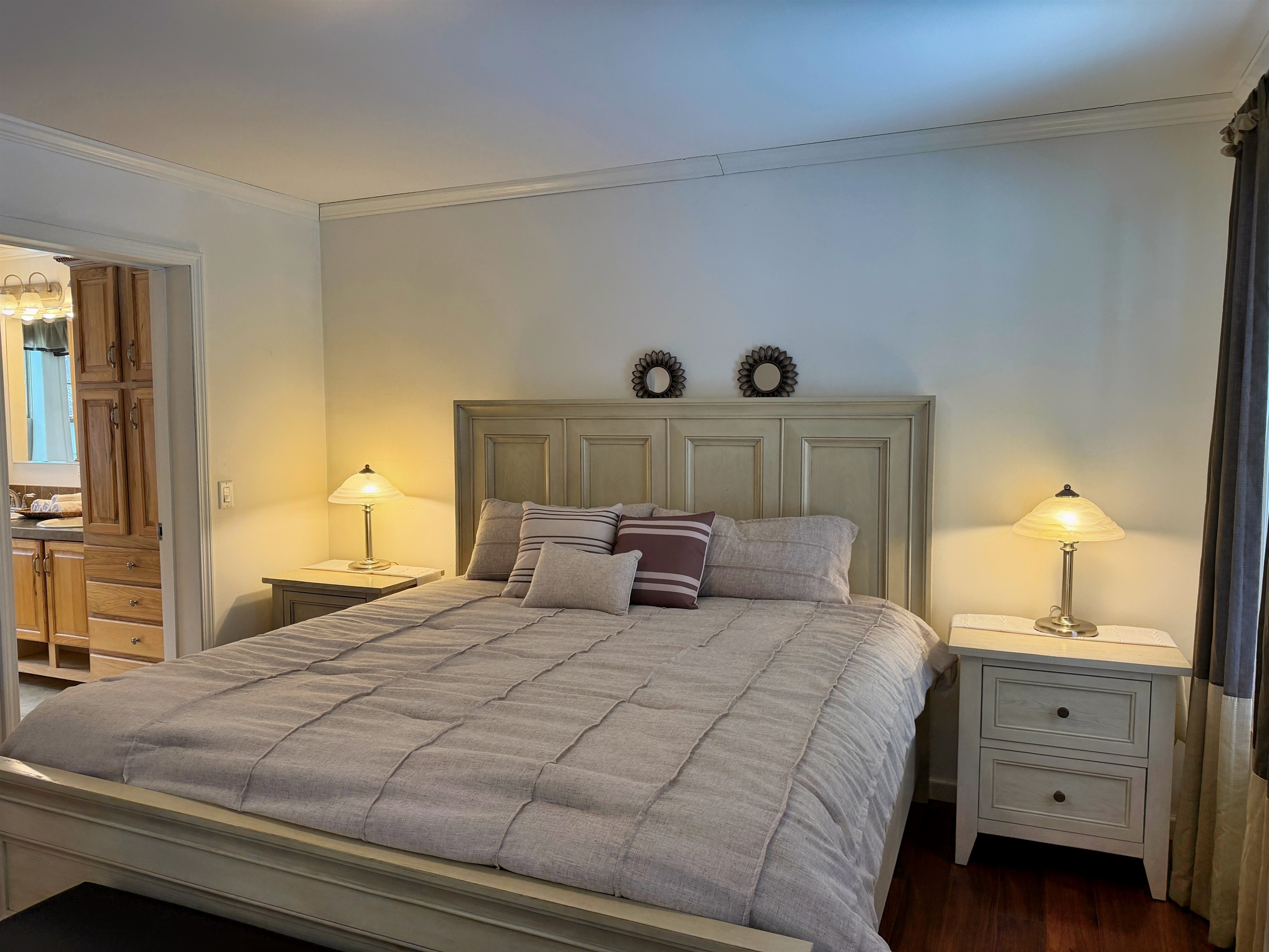 Primary King bedroom with ensuite bath.