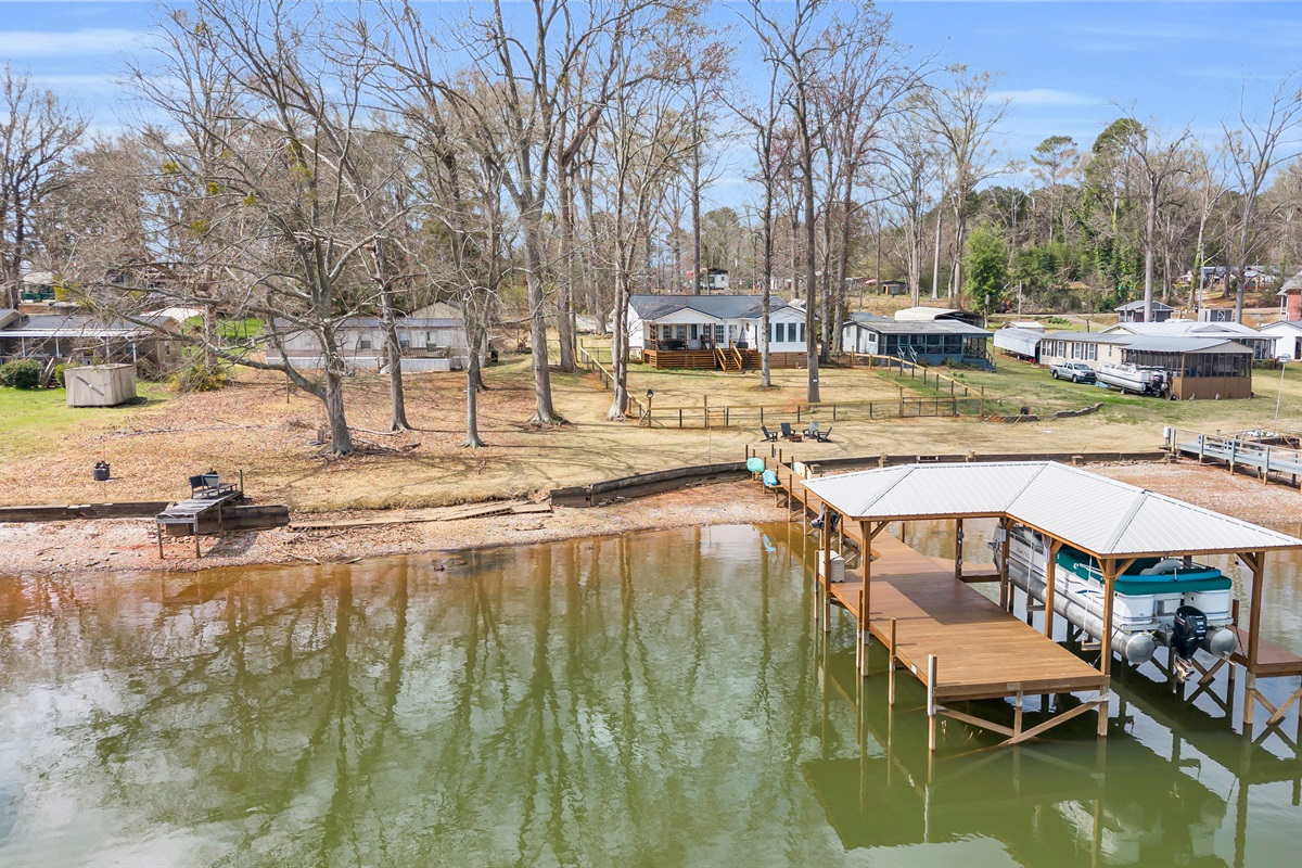View from the lake with private dock 