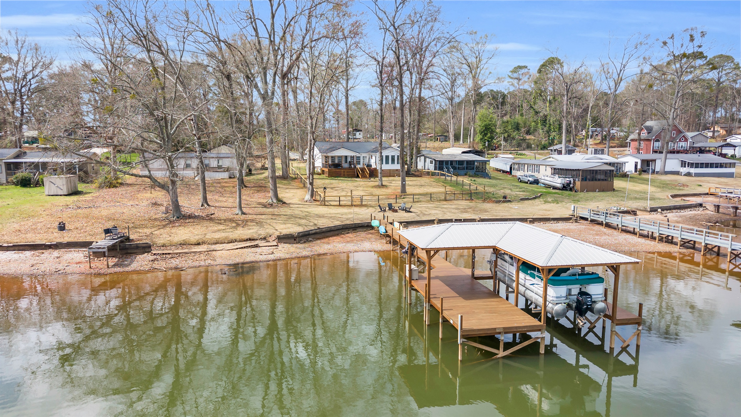 View from the lake with private dock 