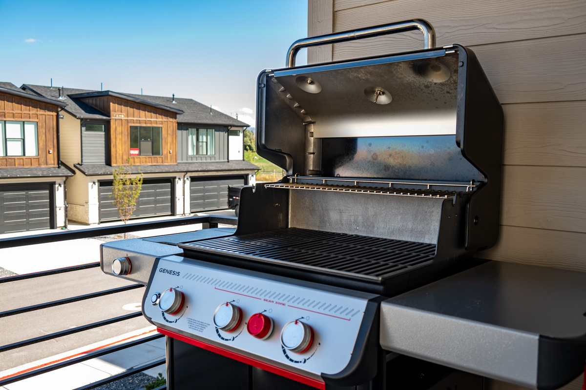 Enjoy outdoor cooking with the private grill, perfect for relaxed meals at home.