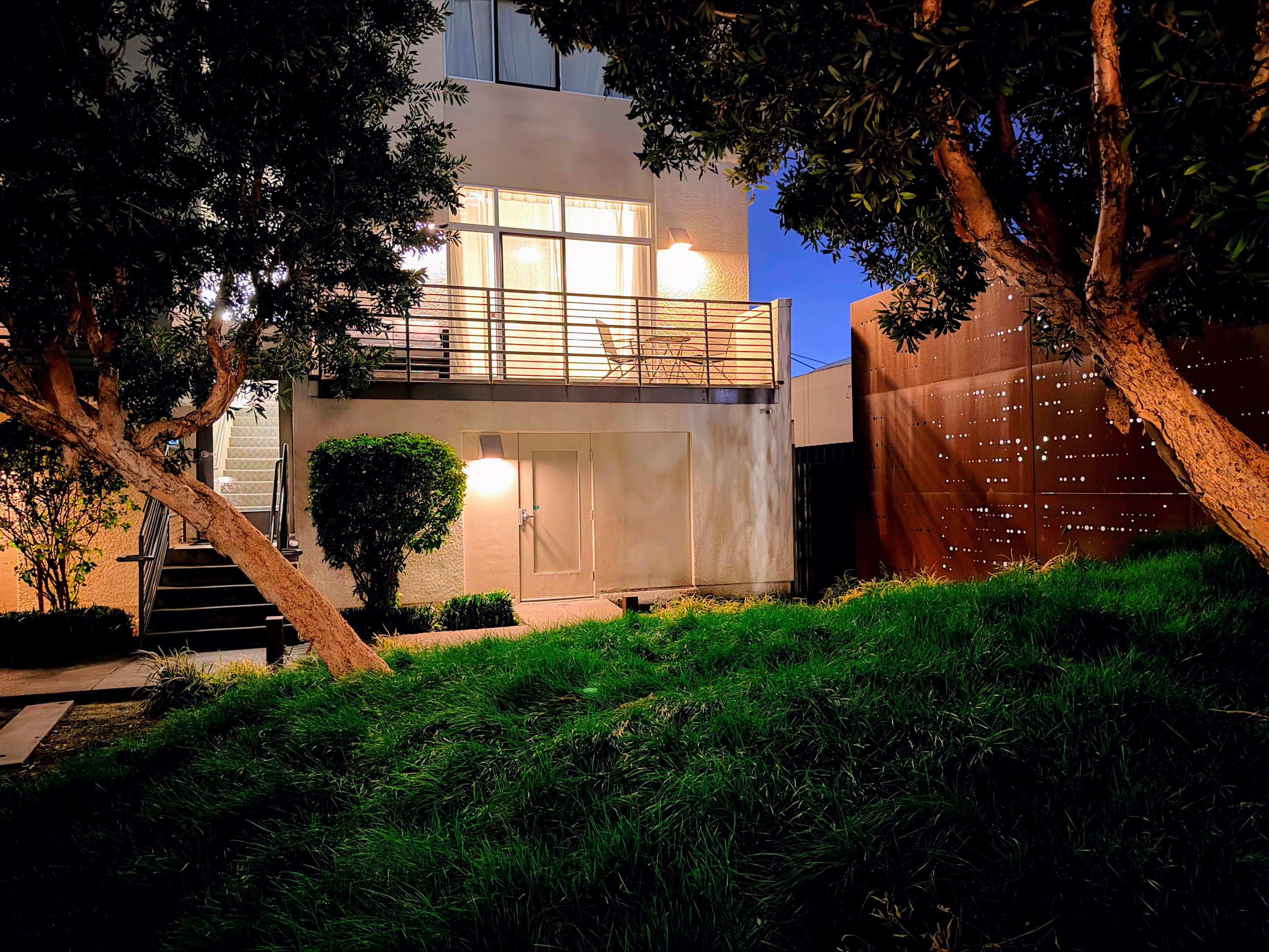 Front of unit night time