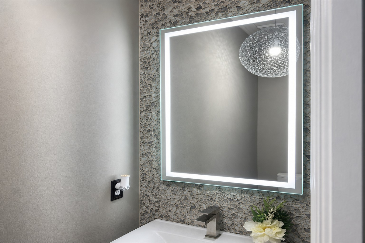 Simple half bath offering quick, fresh convenience.
