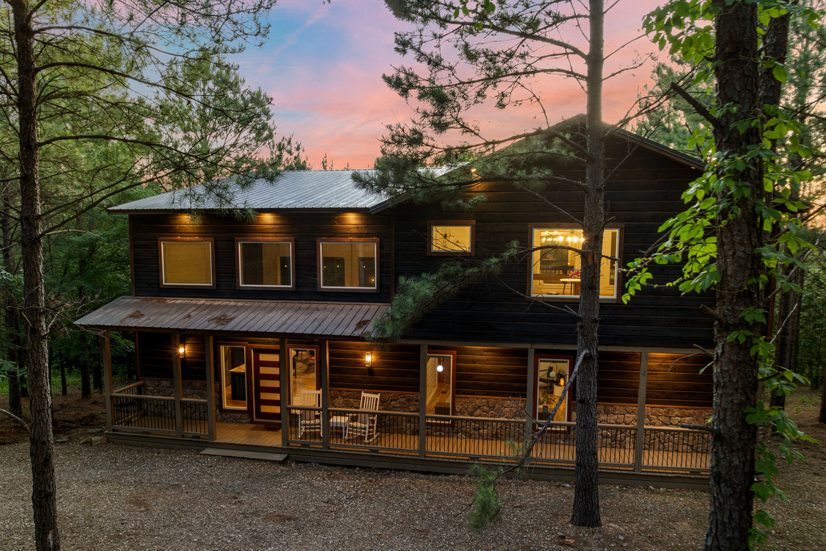 A clean, inviting cabin entrance — a simple and welcoming first impression of your private getaway.