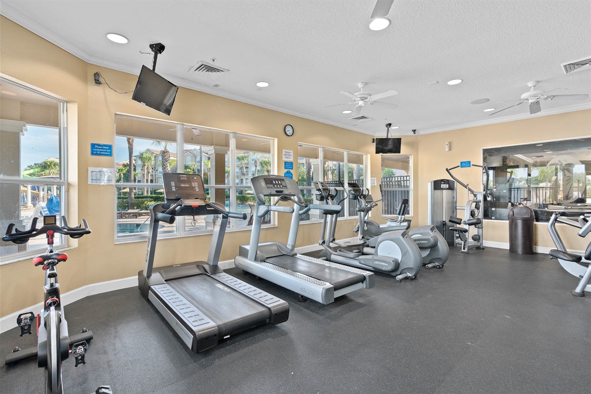 No need to skip your gym routine while on vacation. The community gym is well-equipped and air conditioned.