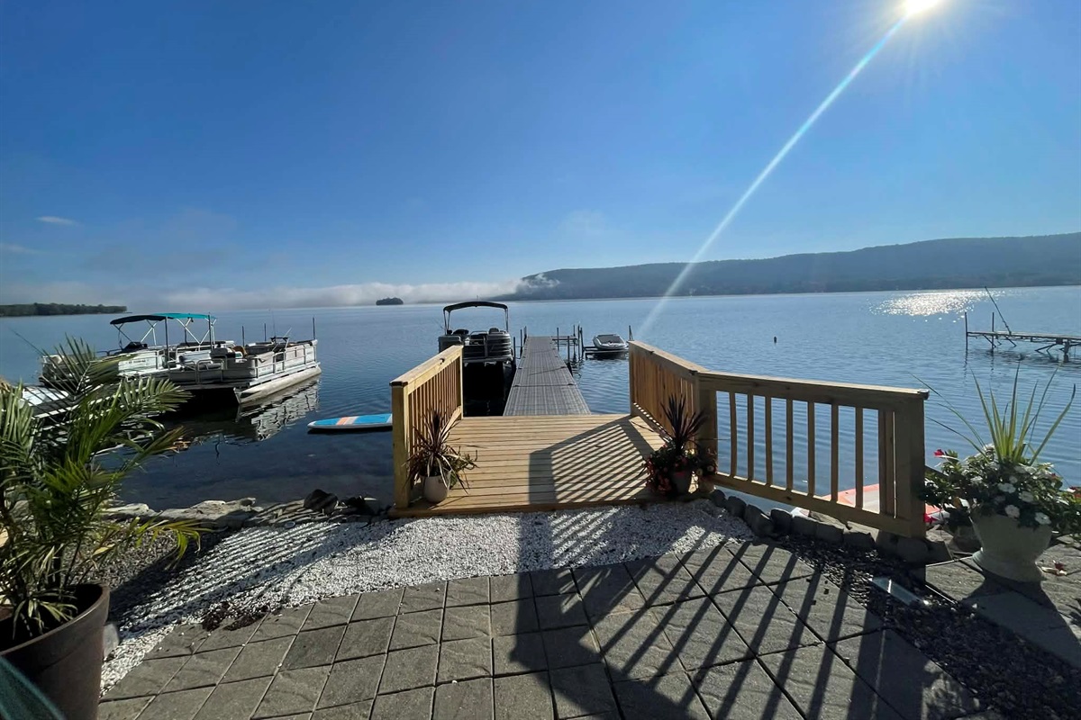 Dock and waterfront at Lakehouse Retreat