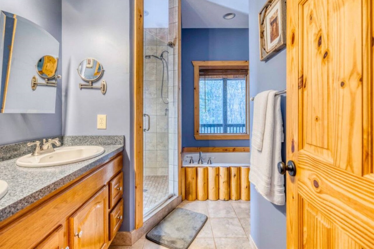 View the ensuite bathroom on the main floor from a different perspective.