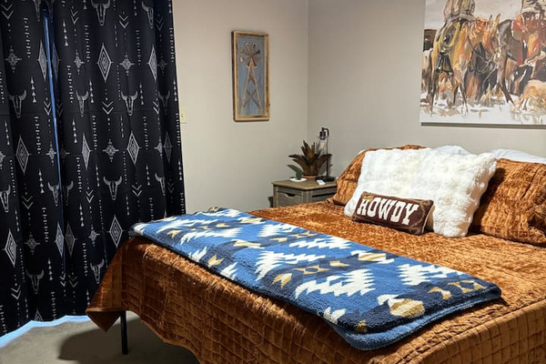 King sized bed in Primary Bedroom