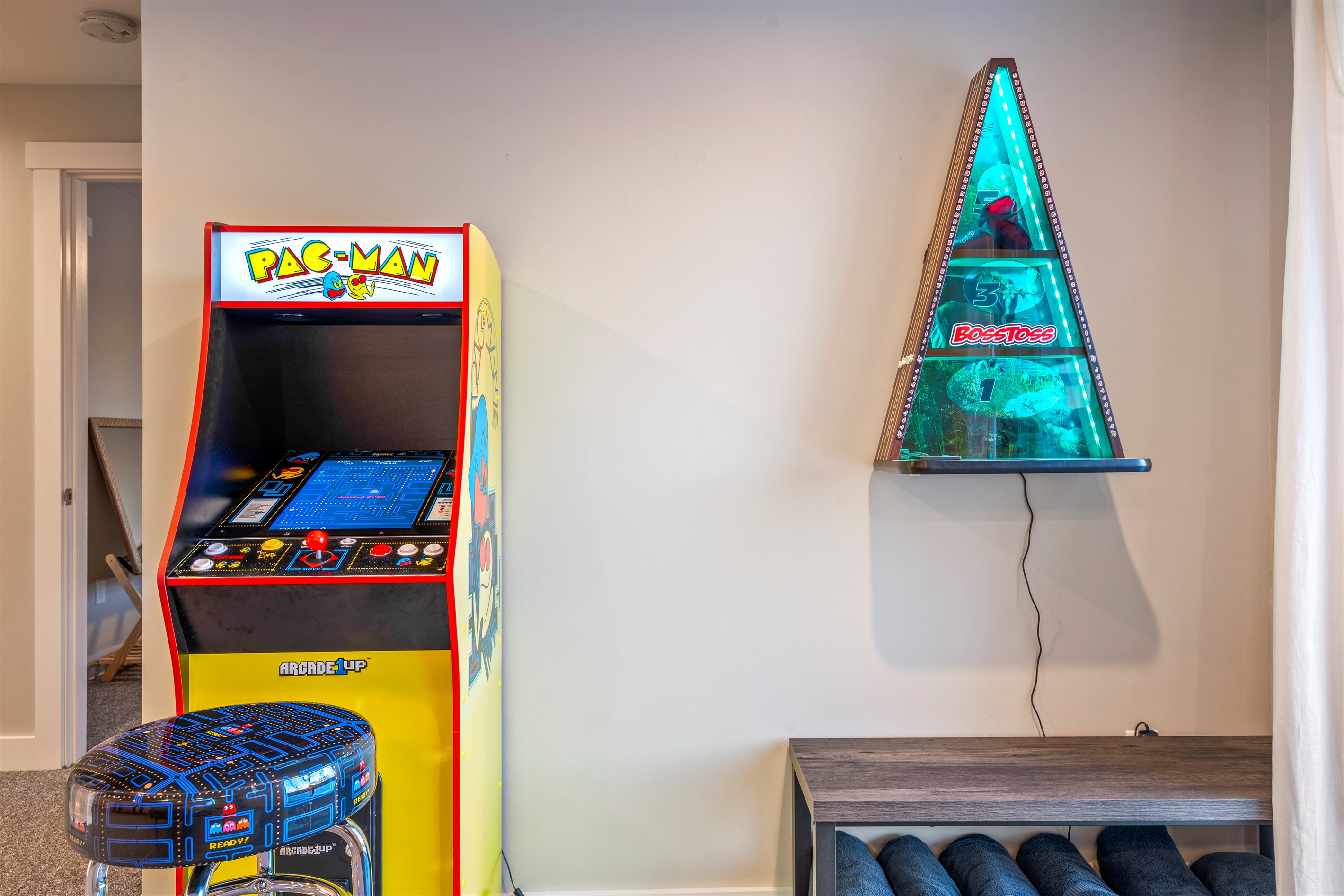 “Add a touch of nostalgia to your stay with the Pac-Man arcade game in the lower-level game room.