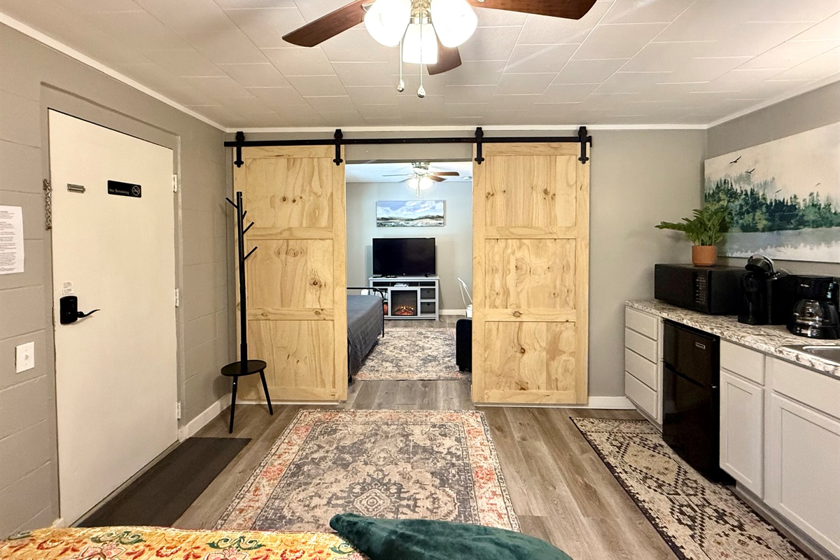 Privacy doors to the daybed trundle room.