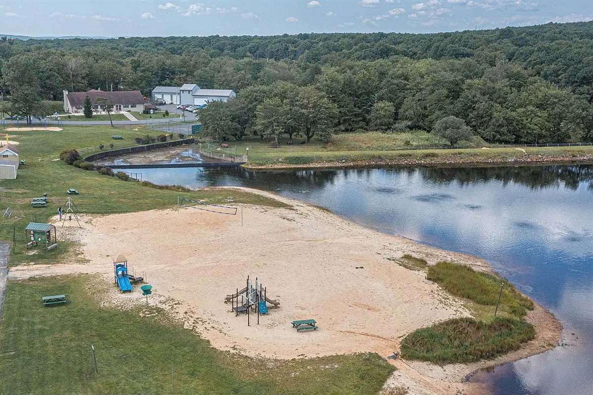 Main lake beach and playground