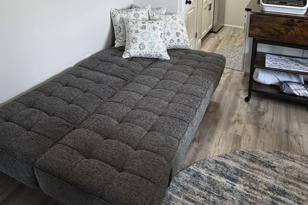 Queen Bed, Room Darkening Shades