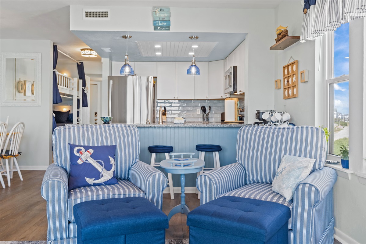 Cozy seating nook just off the kitchen, perfect for morning coffee or evening chats