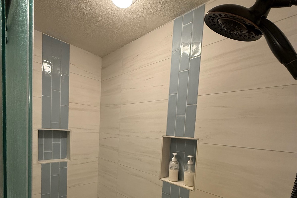 Upstairs master bathroom shower