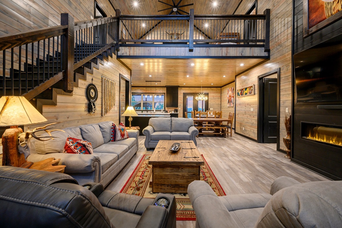The open floor plan allows for ample room to hang out.