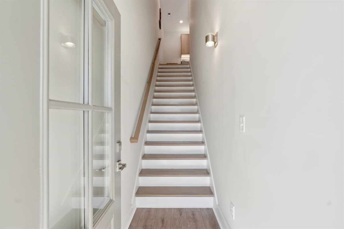 17 steps to access this second floor apartment. 