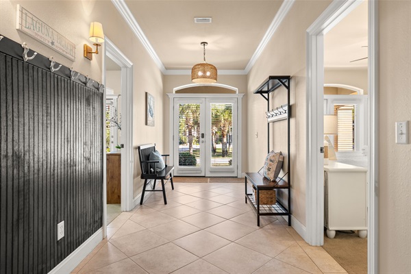 Beach-Ready Entry with Plenty of Towel Hooks