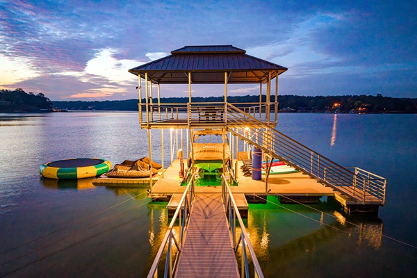 Fishing lights under dock