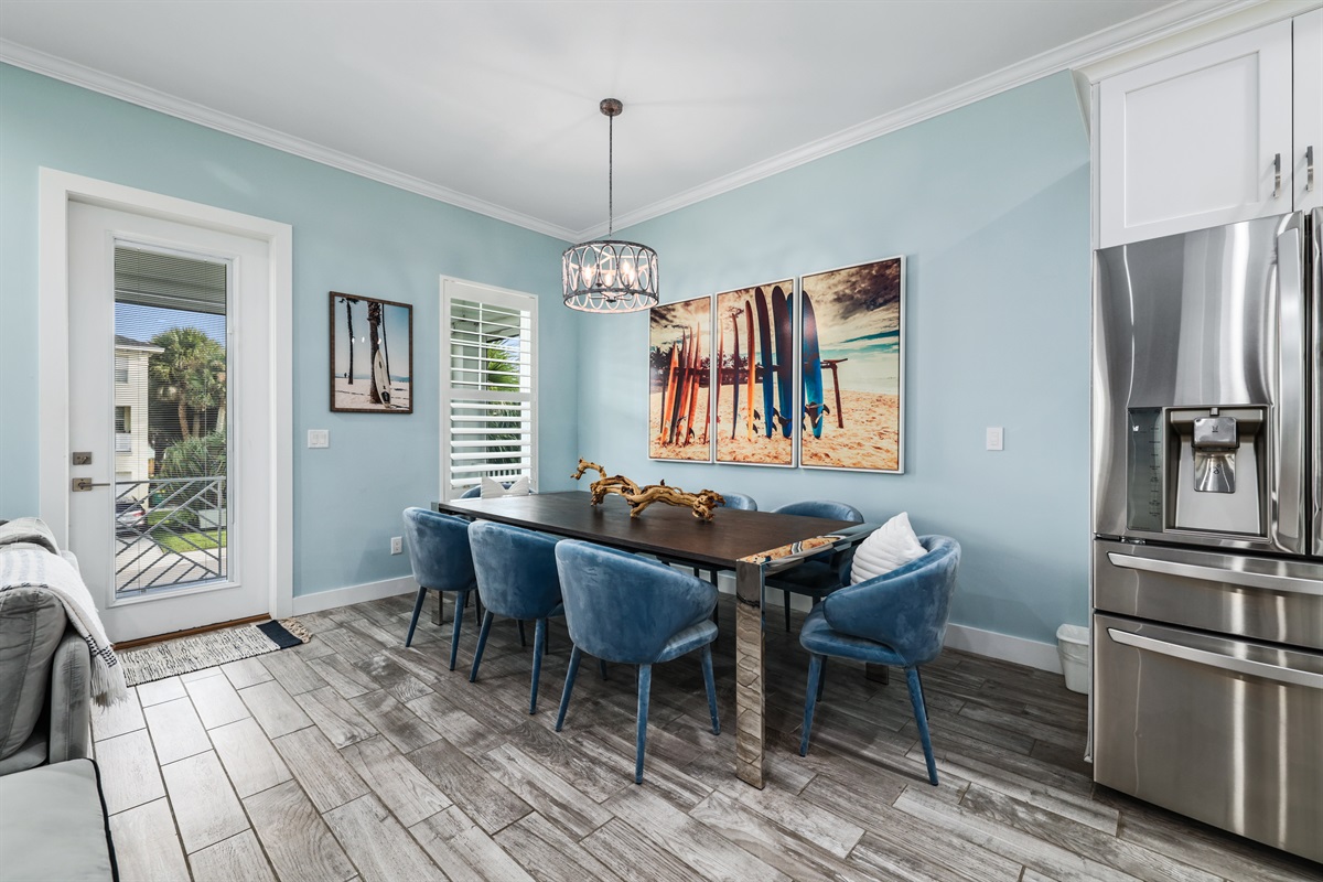Dedicated dining space for 8
