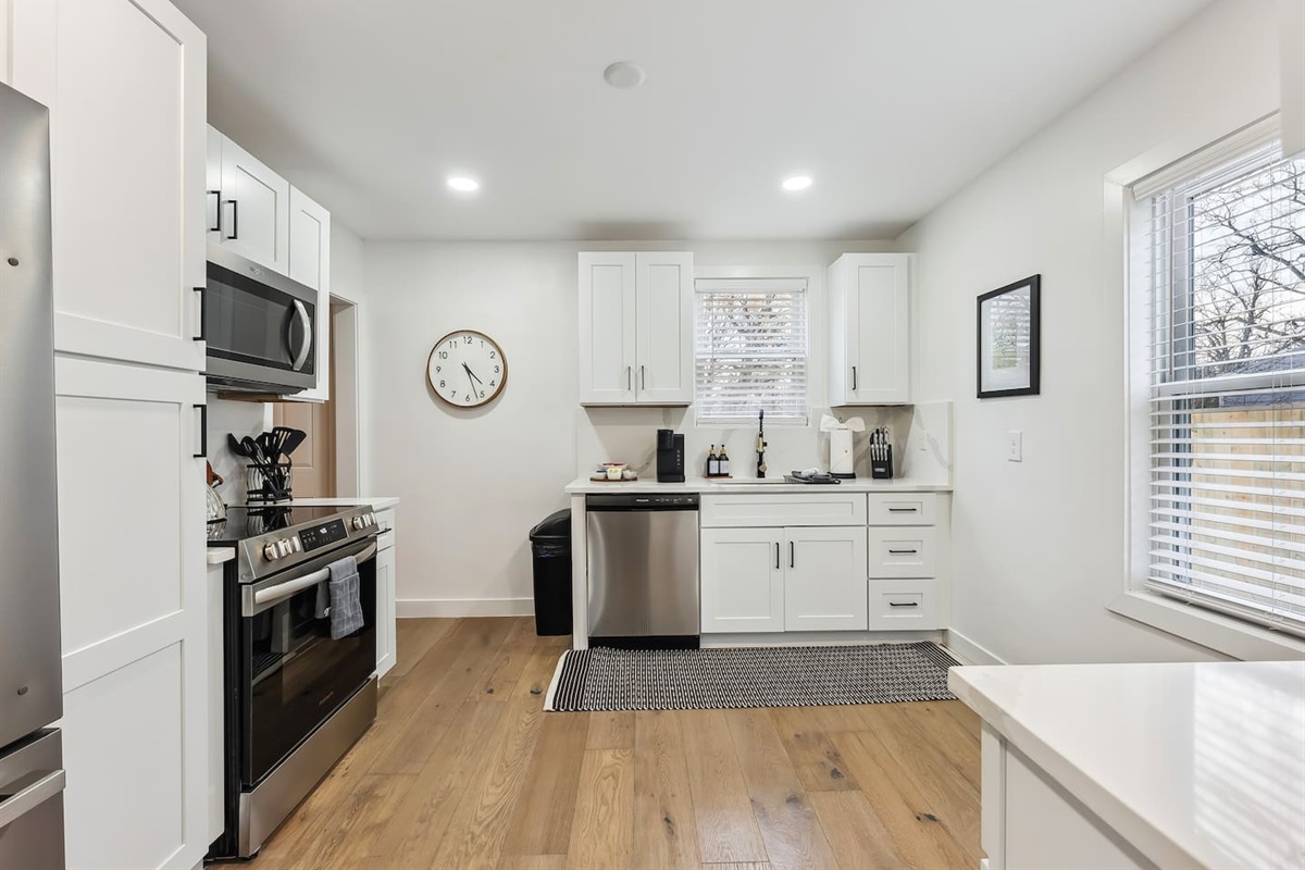 Bright and open kitchen with every modern convenience.