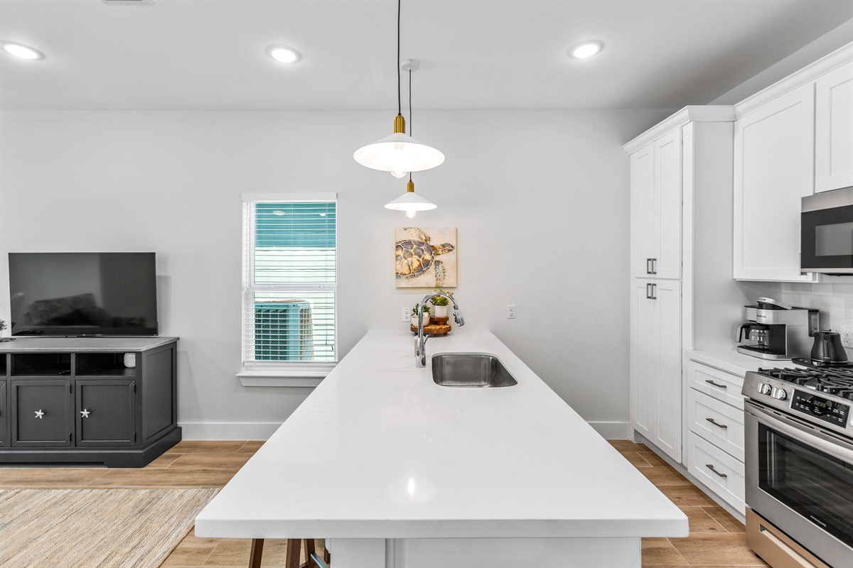 Open kitchen so you never miss a thing!