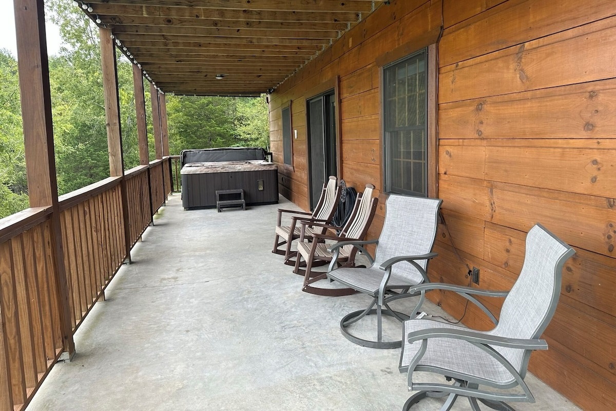 Hot Tub and Rocking Chairs on bottom back porch