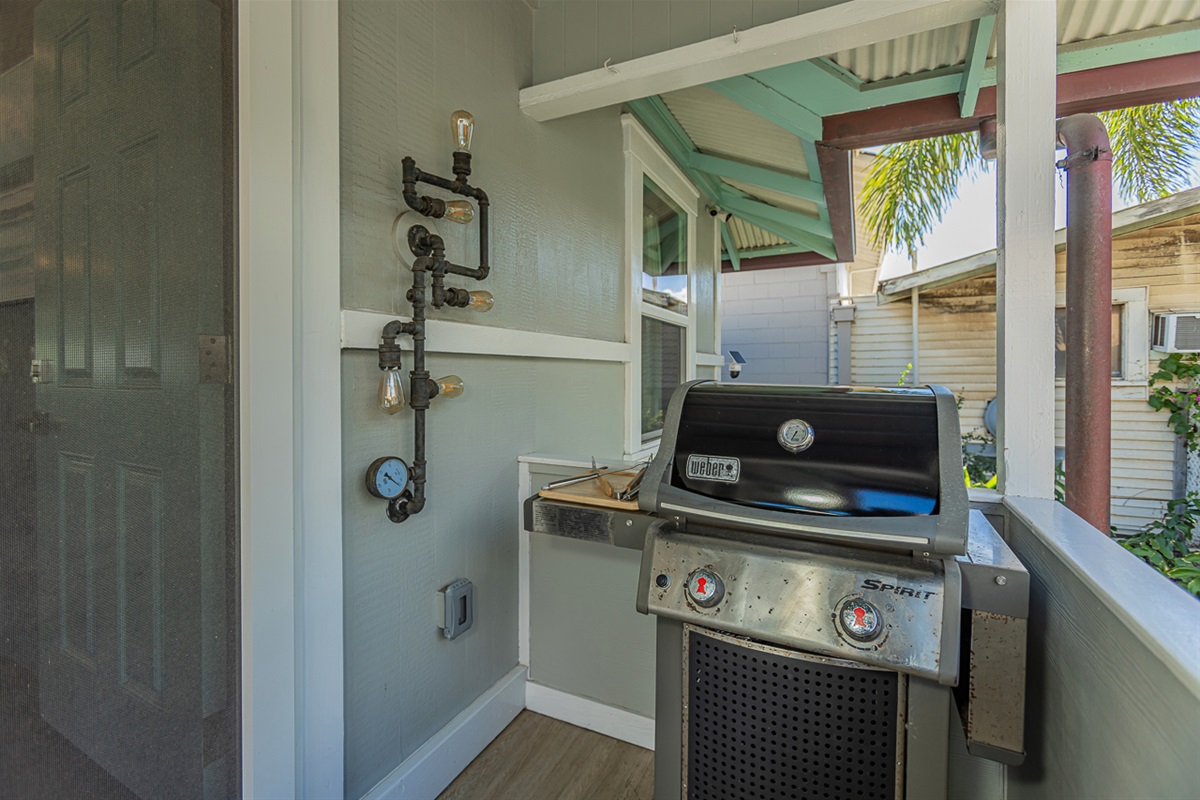 Porch with gas grill