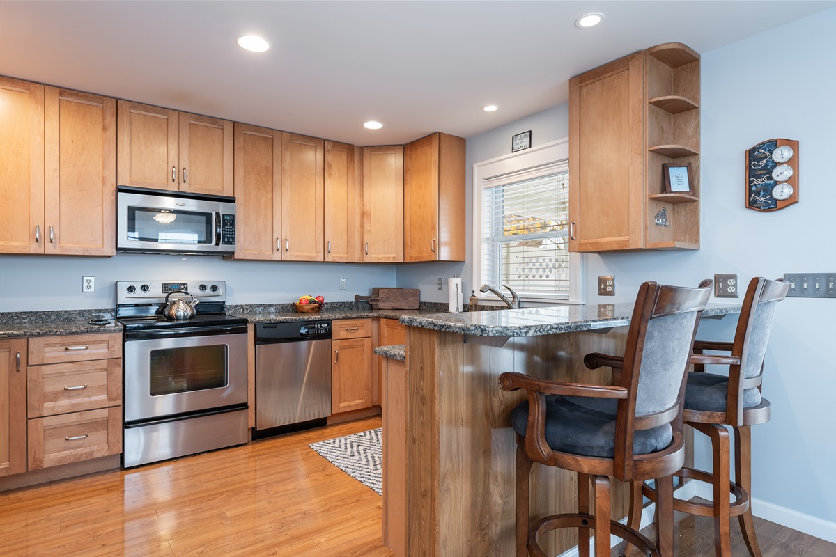 Stocked kitchen for prepping meals