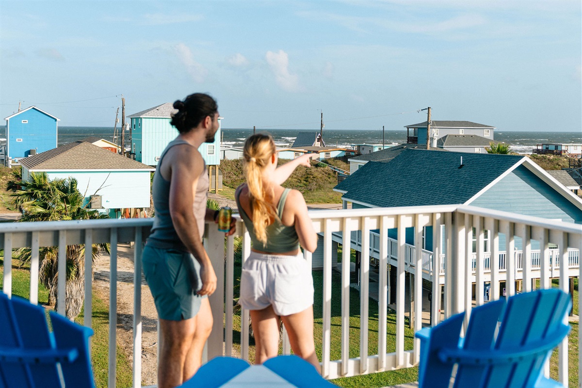Step onto the deck — the beach really is right there. 3-minute walk, proof on camera.