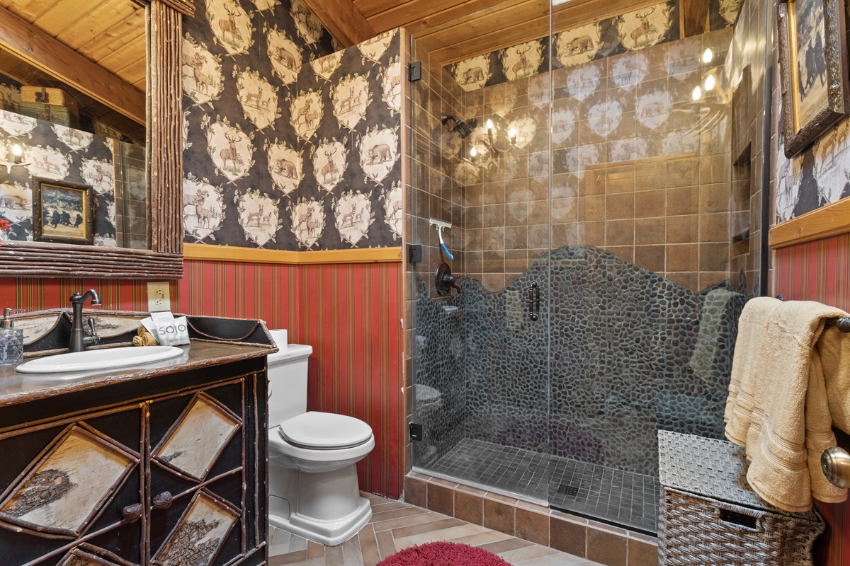 Guest bath with step-in shower
