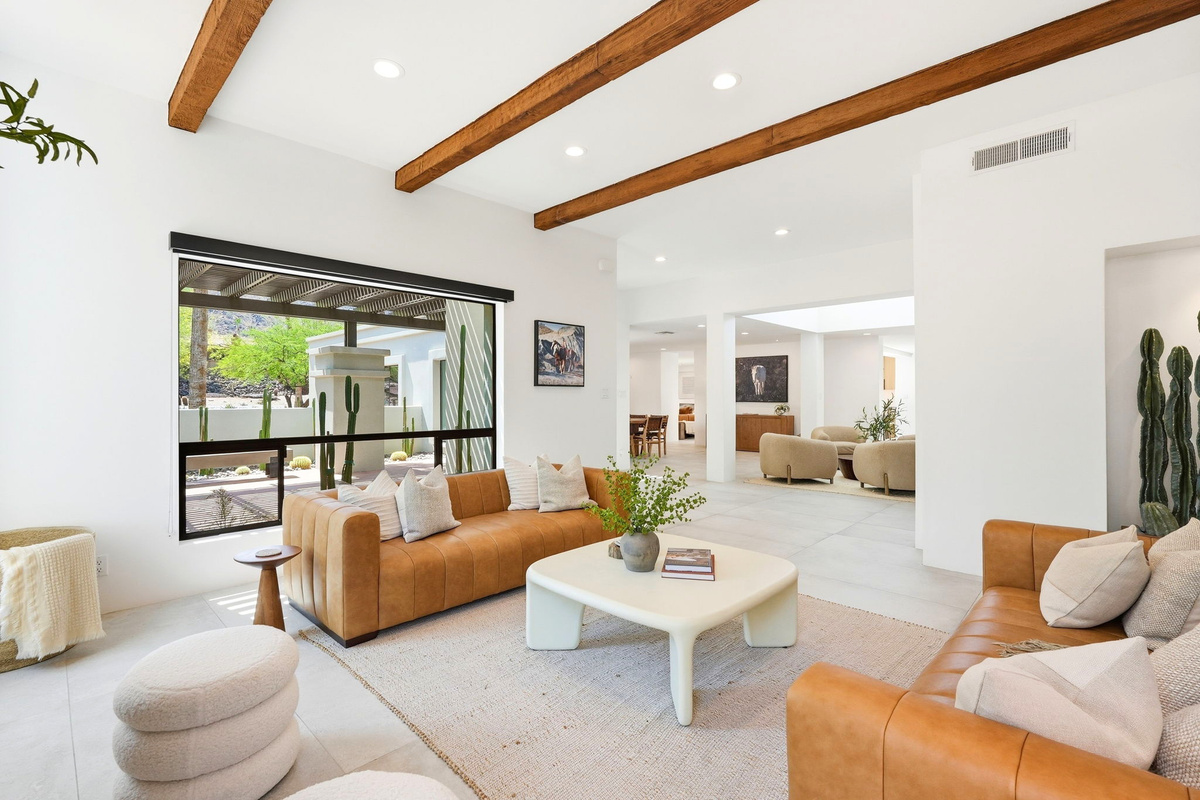 The architectural open concept offers seating areas for fun and entertainment or quiet conversation.
