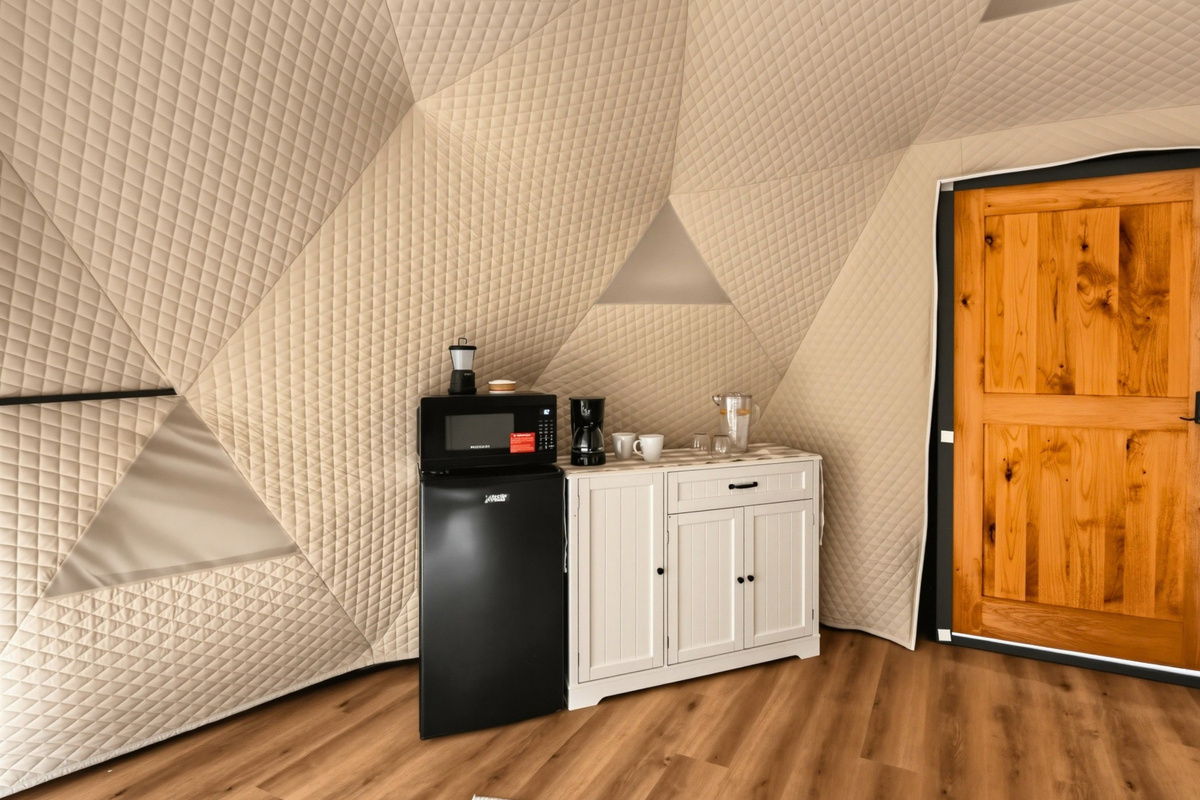 Enjoy the convenience of a mini fridge, coffee maker, microwave, and dishes during your stay.