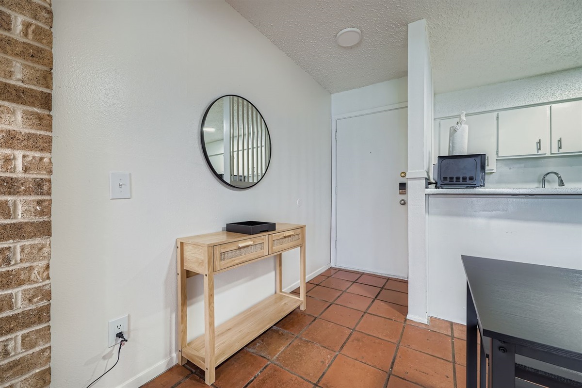 Stylish foyer with mirror