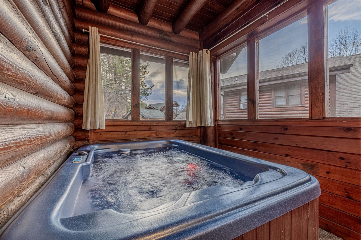 Relax and unwind in the hot tub