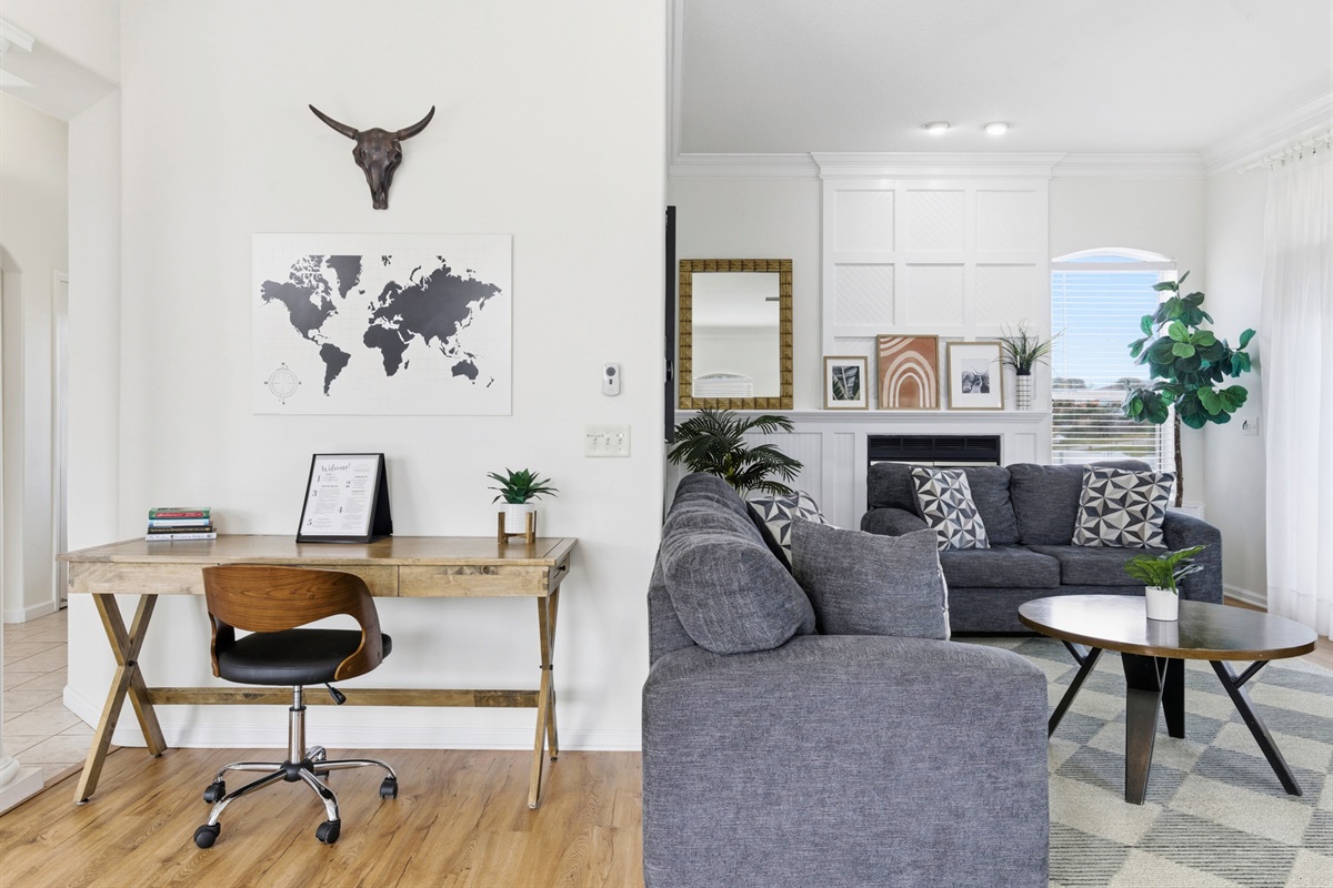 Office desk for a workcation