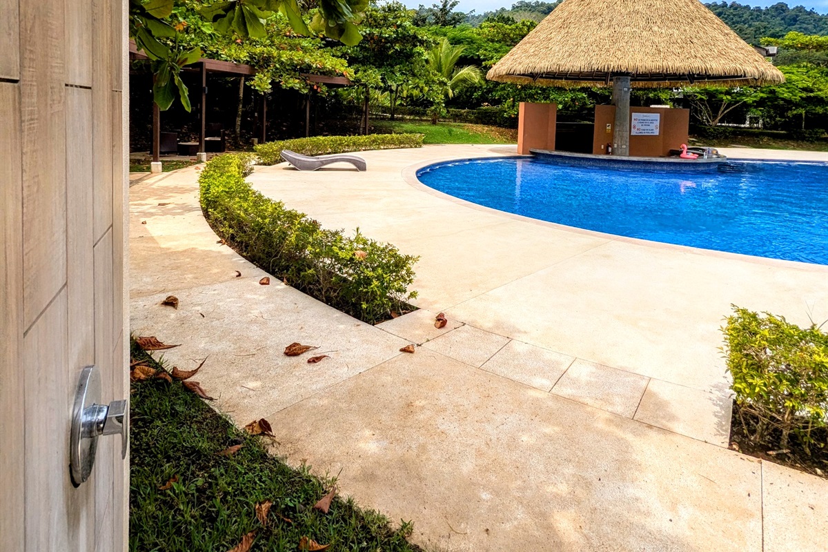 Poolside showers