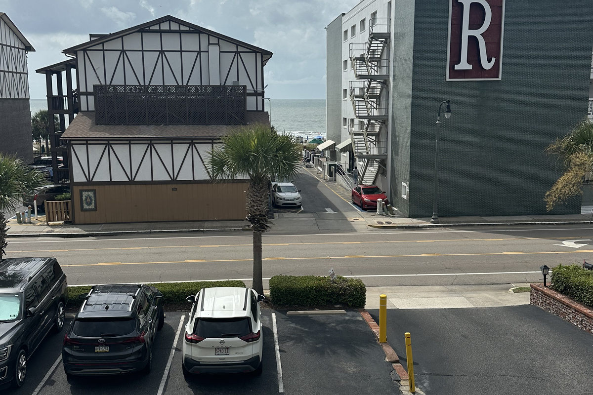 The beach is just steps away