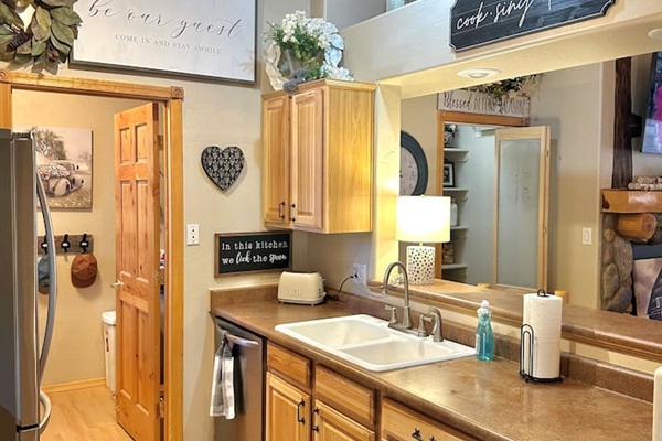 Kitchen is fully equipped with everything you might need