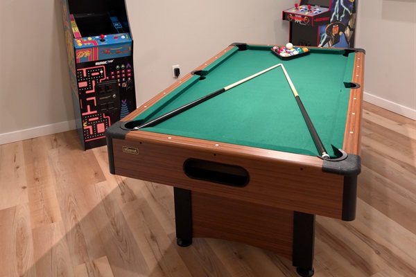 Pool table and arcade games