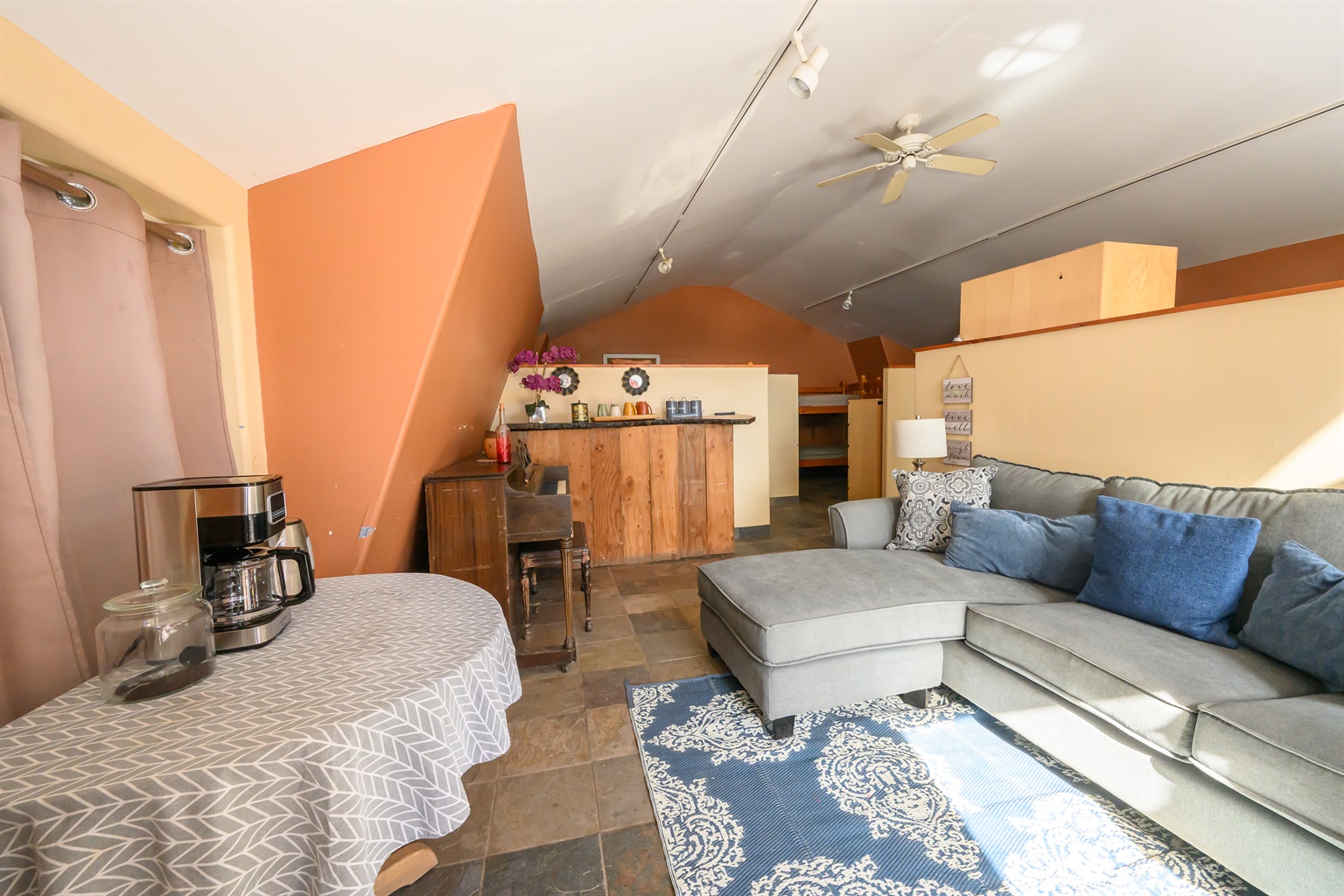 Entryway Coffee and Couch!