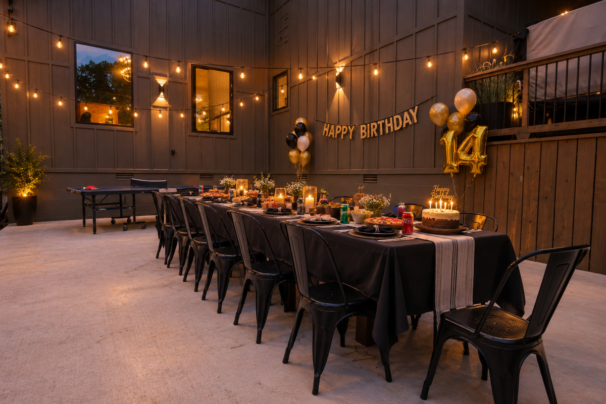 Perfect for celebrations! Large table seats upto 24. Bring your private chef and host small events.