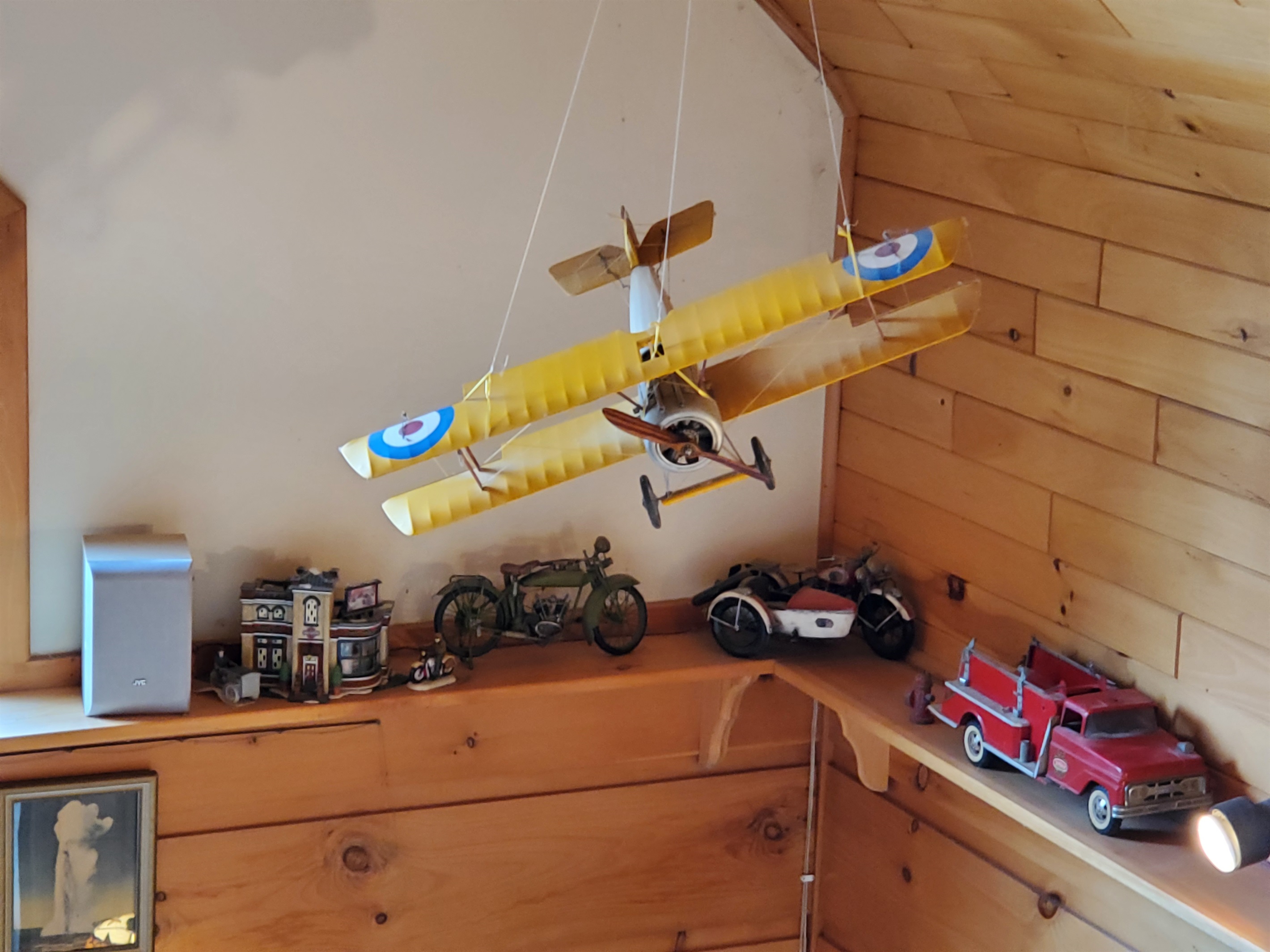 Many collectibles and decor throughout