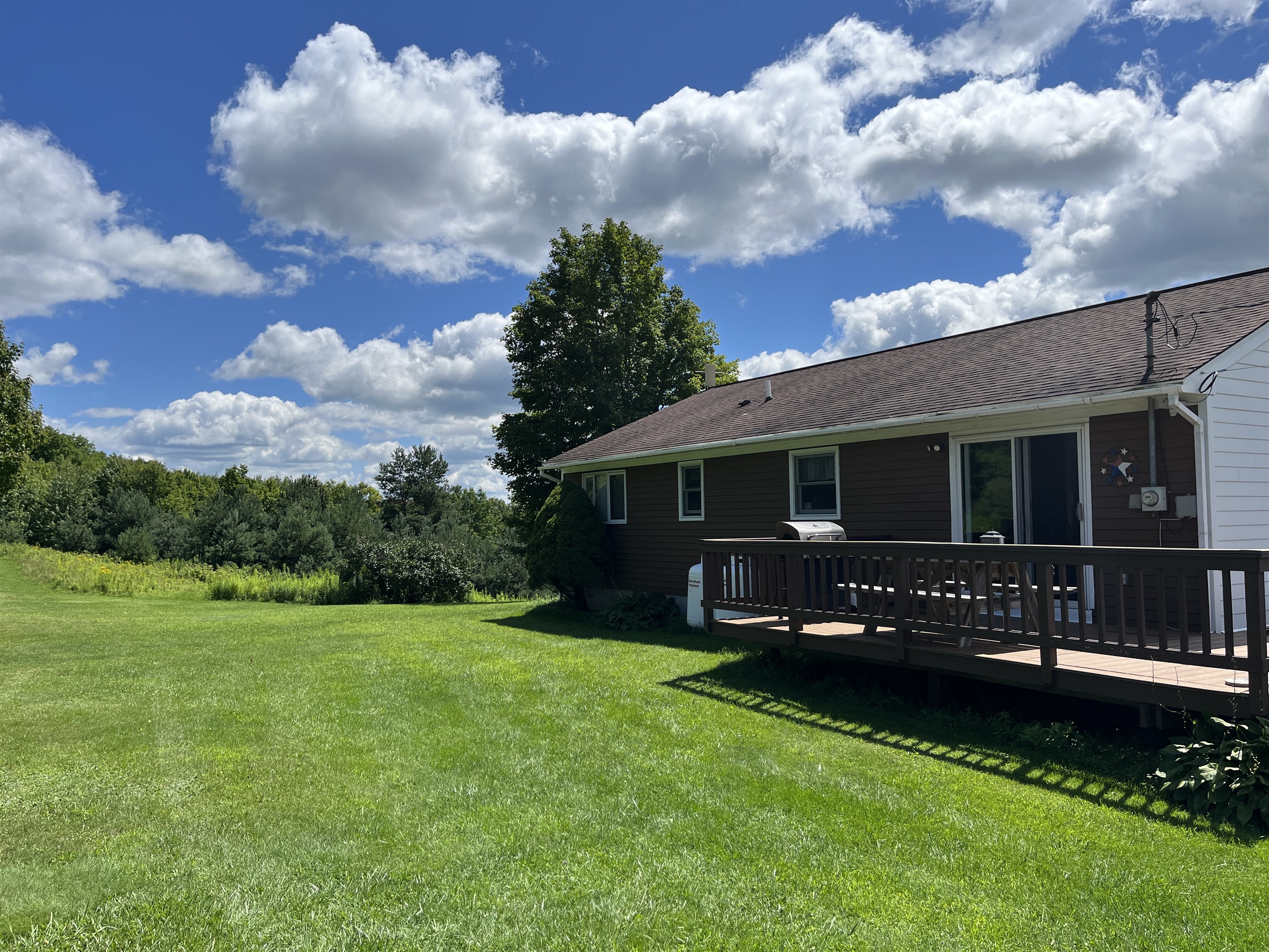 Rear deck and large lawn