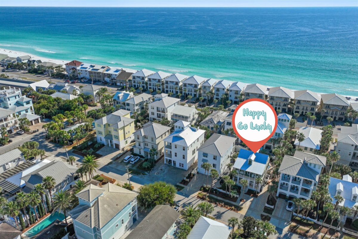 Located in the heart of Frangista Beach, Happy Go Lucky is a remodeled, spacious, family-friendly coastal retreat designed for groups who value comfort, style, and proximity to the beach.