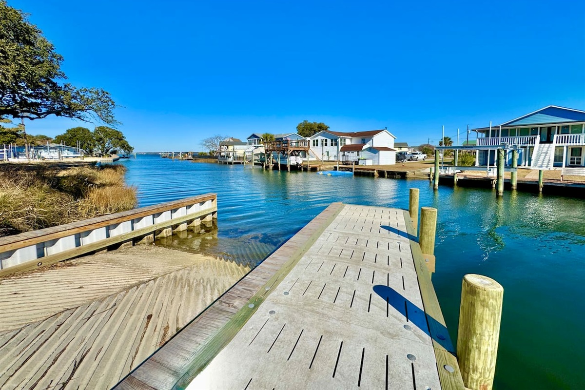 Neighborhood boat ramp that you can walk to — literally a couple of steps away!